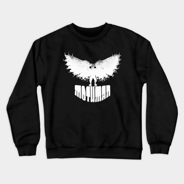 Mothman West Virginia Wing Humanoid Moth Retro Vintage White Crewneck Sweatshirt by National Cryptid Society